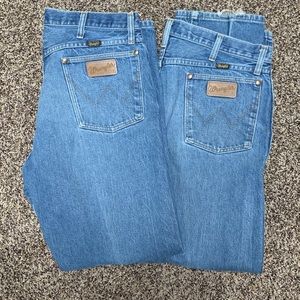Wrangler 38 by 30 1 3MWZ jeans. 2 pairs